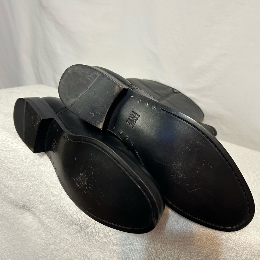 FRYE Melissa Button Tall Riding Boots Black Leather Studded - Size 8.5 - Picture 7 of 15